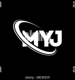 MYJ logo. MYJ letter. MYJ letter logo design. Initials MYJ logo linked with circle and uppercase monogram logo. MYJ typography for technology, busines Stock Vector