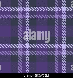 Background vector textile of fabric check texture with a tartan pattern seamless plaid in indigo and blue colors. Stock Vector