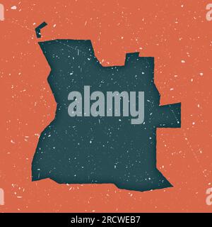 Angola vintage map. Grunge poster with map of the country in retro ...