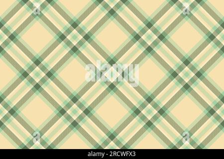 Texture background textile of pattern check seamless with a tartan fabric vector plaid in wheat and light colors. Stock Vector