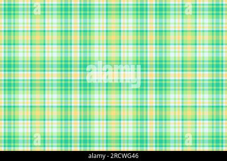 Vector background texture of fabric pattern tartan with a textile check plaid seamless in green and teal colors. Stock Vector