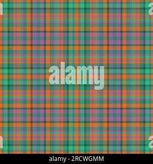 Vector texture seamless of background fabric tartan with a pattern check plaid textile in turquoise and violet colors. Stock Vector