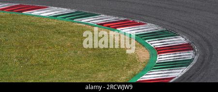 colored curbs on track Stock Photo