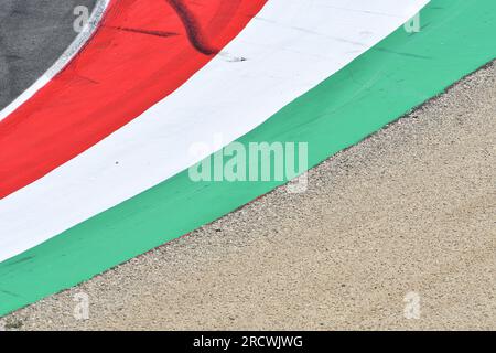 colored curbs on track Stock Photo