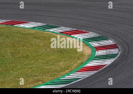 colored curbs on track Stock Photo