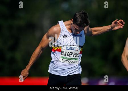 Espoo, Finland. 15th July, 2023. Belgian Thomas Van der Poel pictured in action during the third day of the European Athletics U23 Championships, Saturday 15 July 2023 in Espoo, Finland. The European championships take place from 13 to 17 July. BELGA PHOTO THOMAS WINDESTAM Credit: Belga News Agency/Alamy Live News Stock Photo