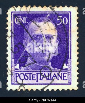 King Victor Emmanuel III (1869 – 1947). A stamp issued in 1929. Stock Photo