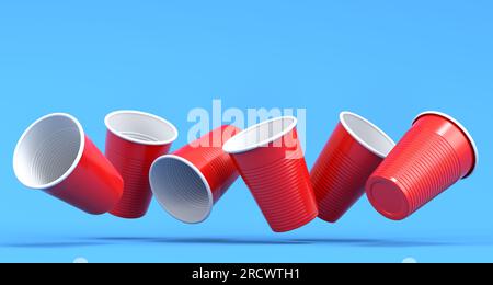 Stack Of Disposable Plastic Beer Cups Isolated On White Stock Photo,  Picture and Royalty Free Image. Image 107237284.