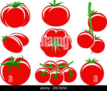 Tomato group elements Stock Vector