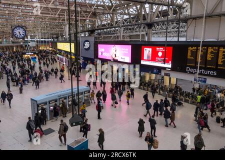 London Waterloo Railway Staition Concourse, UK Stock Photo