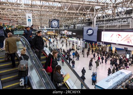 London Waterloo Railway Staition Concourse, UK Stock Photo