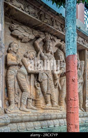 12 25 2014 Life of Buddha, Siddhartha Gautama. The birth of infant Siddhartha as a prince who pointing to the North, walked seven staps Mahabodhi Temp Stock Photo