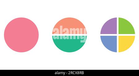 Circle semicircle quarter circle shape. Stock Vector