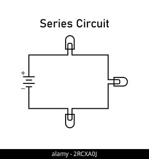 Series electrical circuit. Series diagram of a circuit. Stock Vector