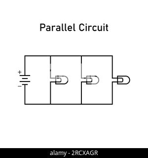 Parallel electrical circuit. parallel diagram of a circuit. Stock Vector