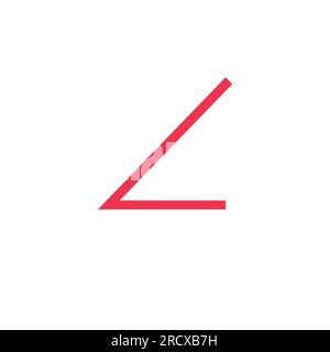 Angle symbol vertex in mathematics. measure angle icon. Vector illustration isolated on white background. Stock Vector