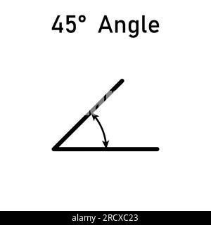 Angle symbol vertex in mathematics. measure angle icon. Vector illustration isolated on white background. Stock Vector