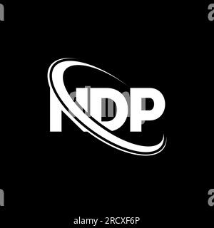 NDP logo. NDP letter. NDP letter logo design. Initials NDP logo linked with circle and uppercase monogram logo. NDP typography for technology, busines Stock Vector