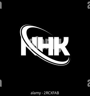 NHK circle letter logo design with circle and ellipse shape. NHK ...