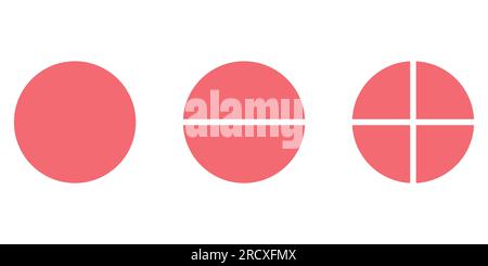 Circle semicircle quarter circle shape. Stock Vector