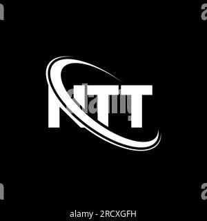 NTT circle letter logo design with circle and ellipse shape. NTT ...