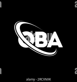OBA circle letter logo design with circle and ellipse shape. OBA ...