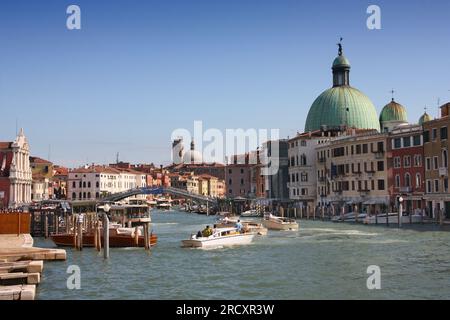 VENICE, ITALY - SEPTEMBER 16, 2009: Boats on the Grand Canal of Venice, Italy. Approximately 20 million tourists visit Venice every year. Stock Photo