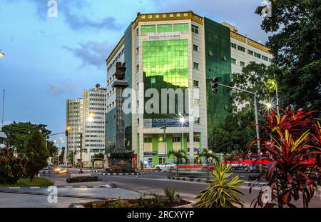 View of downtown Brazzaville at dusk, February 17, 2018. View of downtown Brazzaville at dusk, February 17, 2018. Stock Photo