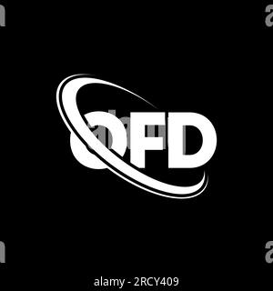 Ofd Lettering Monogram OFD circle letter logo design with circle and ellipse shape. OFD ...