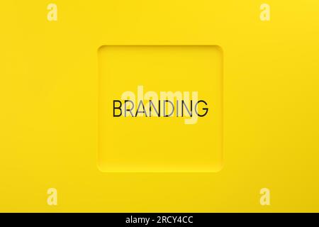 The word design in a textbox on yellow background. Graphic design ...