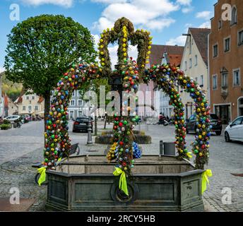 easter decoration in the streets of a german village Stock Photo
