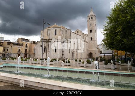 BARLETTA, ITALY, JULY 8, 2022 - View of Basilica Co-Cathedral of Santa Maria Maggiore in Barletta, Italy Stock Photo