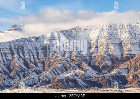 Allen point, Roan Plateau, Parachute, Winter, Colorado, USA, by Dominique Braud/Dembinsky Photo Assoc Stock Photo