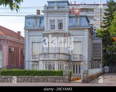Nis, Serbia - August 04, 2022: Administration Building of National Museum Landmark in City Centre. Stock Photo