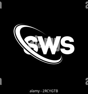 SWS circle letter logo design with circle and ellipse shape. SWS ...