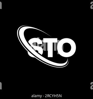 STO circle letter logo design with circle and ellipse shape. STO ...