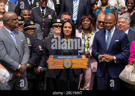 First Deputy Commissioner Tania Kinsella speaks during briefing by ...