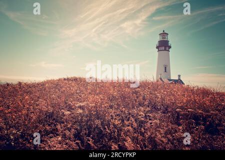 The historic Yaquina Head Lighthouse, Newport Oregon USA Stock Photo