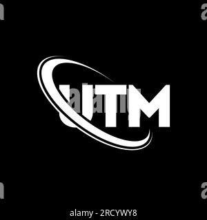 UTM logo. UTM letter. UTM letter logo design. Initials UTM logo linked with circle and uppercase monogram logo. UTM typography for technology, busines Stock Vector