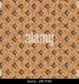 Detail of an heavy rusty iron cast manholes used in the construction industry - It's a seamless texture useful for renderings. Stock Photo