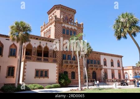 Ca' d'Zan (House of John), Mediterranean revival residence & winter retreat of John (circus mogul) & Mabel Ringling in Sarasota, Florida. Stock Photo