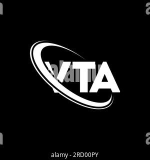 VTA logo. VTA letter. VTA letter logo design. Initials VTA logo linked with circle and uppercase monogram logo. VTA typography for technology, busines Stock Vector