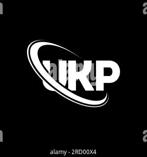 UKP logo. UKP letter. UKP letter logo design. Initials UKP logo linked with circle and uppercase monogram logo. UKP typography for technology, busines Stock Vector