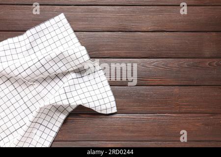 Clean napkin on dark wooden background Stock Photo