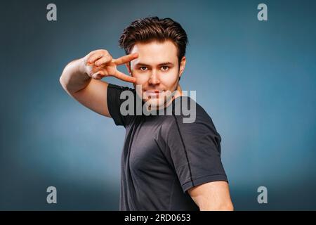 Young brunette handsome man posing Stock Photo