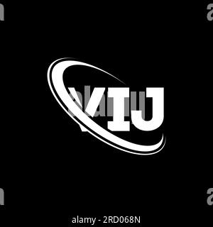VIJ circle letter logo design with circle and ellipse shape. VIJ ...
