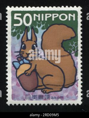 RUSSIA KALININGRAD, 22 APRIL 2016: stamp printed by Japan shows squirrel, circa 2012 Stock Photo