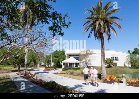 Circus Museum's Big Show Main Entrance of the Tibbals Learning Center at the John & Mable Ringling Museum of Art in Sarasota, Florida, United States. Stock Photo