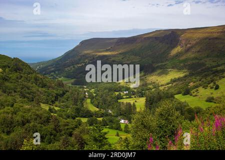 Beautiful Glenariff, the Queen of the Glens, is one of nine Antrim Glens in Northern Ireland. Stock Photo