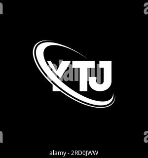 YTJ circle letter logo design with circle and ellipse shape. YTJ ...